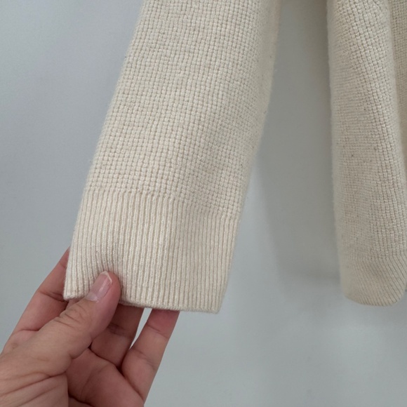 Madewell Sweater Women Large Cream V-Neck Wool Alpaca Slouchy Pullover Preppy - Picture 2 of 8